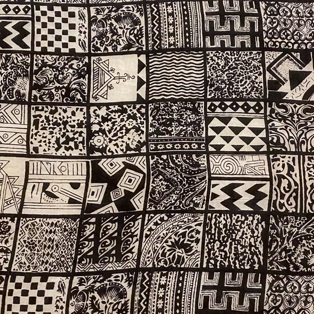 Silk Scarf - Black and White